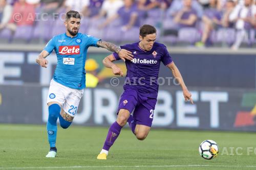 Fiorentina Elseid Hysaj Napoli 2018 Fiorentina, Italy. 