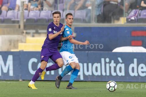 Fiorentina Arkadiusz Milik Napoli 2018 Fiorentina, Italy. 