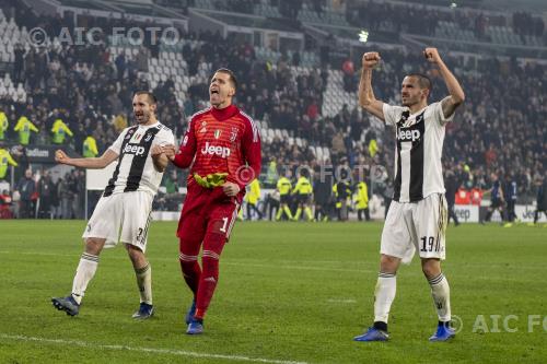 Juventus Wojciech Szczesny Juventus Leonardo Bonucci Allianz final match between Juventus 1-0 Inter Torino, Italy. 