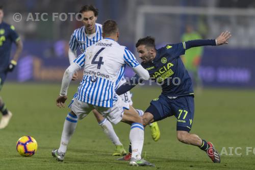 Udinese Thiago Rangel Cionek Spal Simone Missiroli Paolo Mazza final match between Spal 0-0 Udinese Ferrara, Italy. 