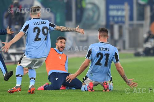 Lazio Manuel Lazzari Lazio Danilo Cataldi Olimpic match between Lazio 2-1 Inter Roma, Italy Joy Goal 2-1 