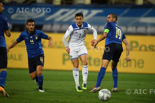 Italy Muhamed Besic Bosnia Erzegovina Leonardo Bonucci Artemio Franchi final match between Italy 1-1 Bosnia Erzegovina Firenze, Italy. 