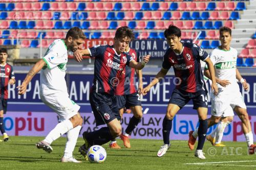 Sassuolo Aaron Hickey Bologna Takehiro Tomiyasu Renato Dall Ara match between Bologna 3-4 Sassuolo Bologna, Italy 
