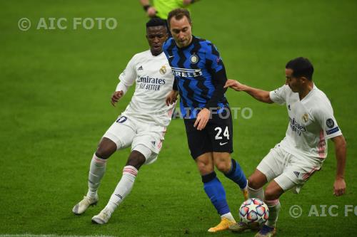 Inter Vinicius Junior Real Madrid Lucas Vazquez Giuseppe Meazza final match between Inter 0-2 Real Madrid Milano, Italy. 