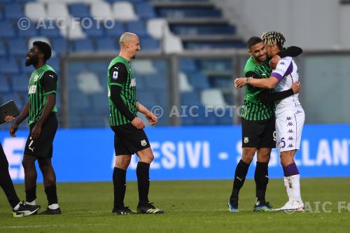 Sassuolo Vlad Chiriches Sassuolo Gregoire Defrel Italian championship 2020 2021 31°Day Mapei match between Sassuolo 3-1 Fiorentina 