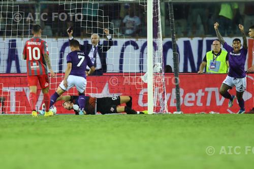 Cremonese Luka Jovic Fiorentina Cristian Buonaiuto Italian championship  2022 2023 1°Day Artemio Franchi match between Fiorentina 3-2 Cremonese 