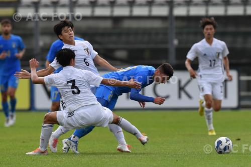 Italy U21 Sota Kawasaki Japan U21 Kaito Suzuki Teofilo Patini final match between Italy U21 1-1 Japan  U21 Castel di Sangro, Italy. 