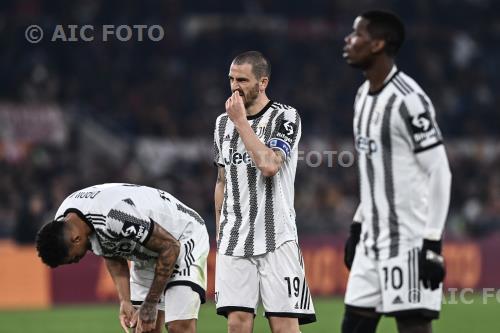 Juventus Leonardo Bonucci Juventus Paul Pogba Olimpic match between    Roma 1-0 Juventus Roma, Italy 