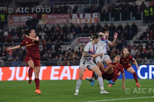 Roma Femminile Maria Pilar Leon Barcelona Women Marta Torrejon UEFA Women Champions League 2022 2023 Quarter-finals, 1st Leg Olimpic match between Roma Women  0-1 Barcelona Women 