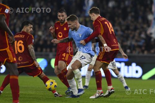 Roma Ciro Immobile Lazio Diego Llorente Italian championship  2023 2024 12°Day Olimpic match between Lazio 0-0 Roma 