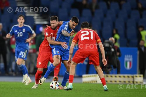 North Macedonia Gianluca Scamacca Italy Jani Atanasov Olimpic final match between    Italy 5-2 North Macedonia Roma, Italy. 