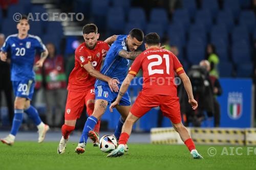 North Macedonia Gianluca Scamacca Italy Jani Atanasov Olimpic final match between    Italy 5-2 North Macedonia Roma, Italy. 