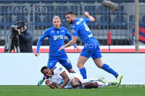 Cagliari Sebastian Walukiewicz Empoli Viktor Kovalenko Carlo Castellani match between    Empoli  0-1 Cagliari Empoli, Italy 