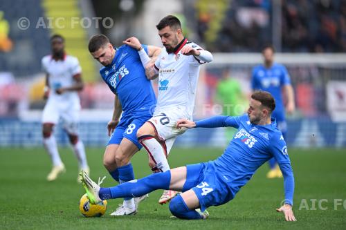 Empoli Gianluca Gaetano Cagliari Ardian Ismajli Carlo Castellani match between    Empoli  0-1 Cagliari Empoli, Italy 