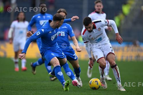 Cagliari Jacopo Fazzini Empoli Ardian Ismajli Carlo Castellani match between    Empoli  0-1 Cagliari Empoli, Italy 