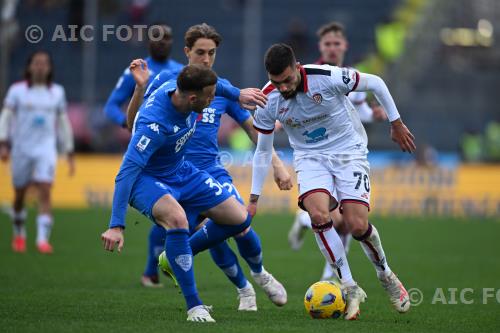 Cagliari Jacopo Fazzini Empoli Ardian Ismajli Carlo Castellani match between    Empoli  0-1 Cagliari Empoli, Italy 