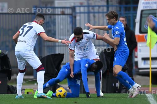 Cagliari M Baye Niang Empoli Alberto Dossena Italian championship 2023 2024 27°Day Carlo Castellani match between    Empoli  0-1 Cagliari 