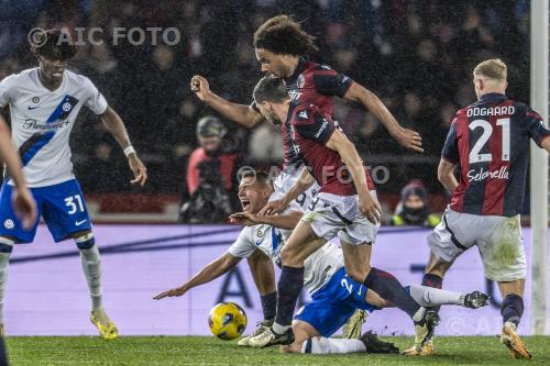 Inter Joshua Zirkzee Bologna Remo Freuler Italian championship  2023 2024 28°Day Renato Dall Ara match between Bologna 0-1 Inter 