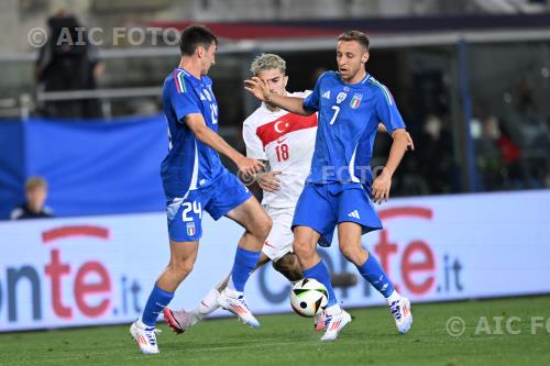 Italy Davide Frattesi Italy Berat Ozdemir Renato Dall’Ara final match between    Italy 0-0 Turkiye Bologna, Italy. 