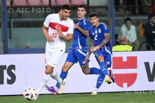 Italy Gianluca Mancini Italy Cenk Ozkacar Renato Dall’Ara final match between    Italy 0-0 Turkiye Bologna, Italy. 