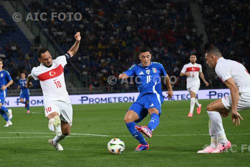 Italy Hakan Calhanoglu Turkiye Merih Demiral Renato Dall’Ara final match between    Italy 0-0 Turkiye Bologna, Italy. 