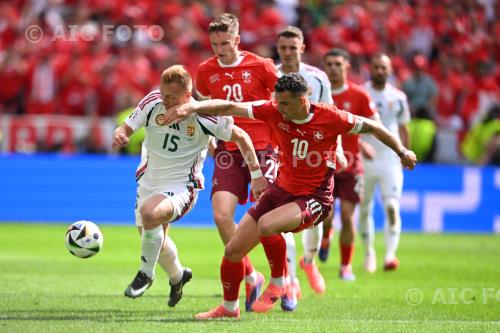 Hungary Granit Xhaka Switzerland Michel Aebischer Cologne final match between   Hungary 1-3 Switzerland Cologne, Germany. 