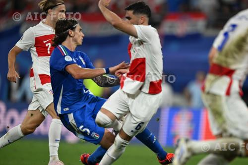 Italy Josip Sutalo Croatia Lovro Majer Leipzig final match between   Croatia 1-1 Italy Leipzig, Germany. 