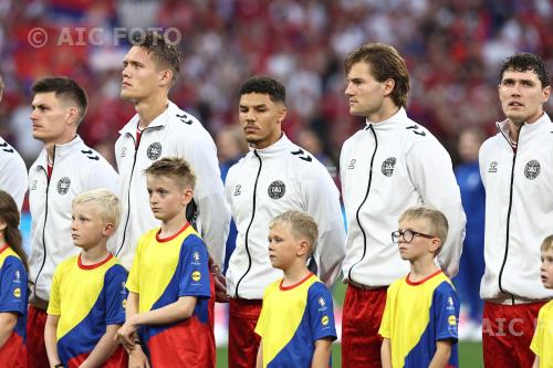 Denmark Jannik Vestergaard Denmark Alexander Bah UEFA Euro Germany 2024 Group E, Match 3 Munich, Germany. 