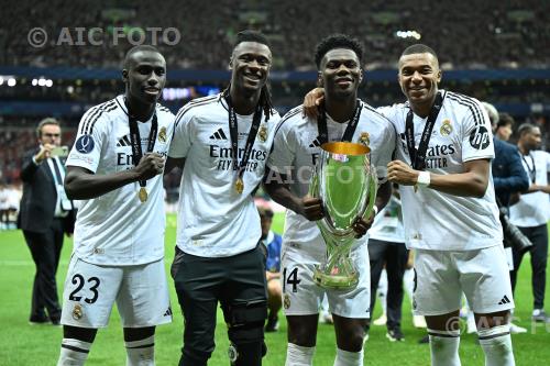 Real Madrid Eduardo Camavinga Real Madrid Aurelien Tchouameni UEFA  European SuperCup 2024 Final National match between  Real Madrid 2-0 Atalanta 