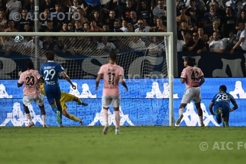 Brescia Dimitris Nikolaou Palermo Sebastiano Deplanches Mario Rigamonti match between Brescia 1-0 Palermo Brescia, Italy Goal 1-0 