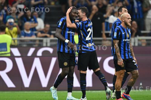 Inter Benjamin Pavard Inter Federico Dimarco Italian championship 2024 2025 3°Day Giuseppe Meazza match between   Inter 4-0 Atalanta 