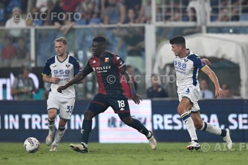 Hellas Verona Caleb Ekuban Genoa Flavius Daniliuc Luigi Ferraris match between   Genoa 0-2 Hellas Verona Genova, Italy 