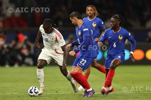 Italy Theo Hernandez France Manu Kone final match between France 1-3 Italy Paris, France. 