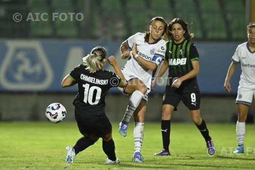 Inter Women Gina Maria Chmielinski Sassuolo Women Daniela Sabatino Enzo Ricci match between Sassuolo Women 1-3 Inter  Women Sassuolo, Italy 