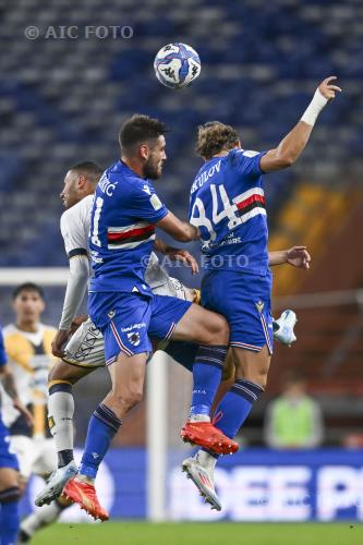 Juve Stabia Stipe Vulikic Sampdoria Nikolas Ioannou Luigi Ferraris match between Sampdoria 1-2  Juve Stabia Genova, Italy 