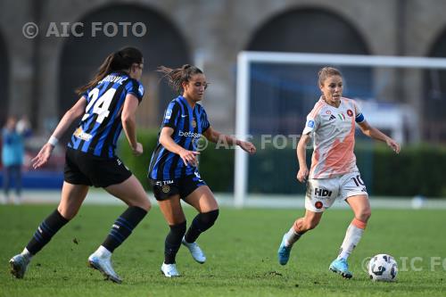 Roma Women Matilde Pavan Inter Women Marija Milinkovic  match between Inter Women 1-1 Roma Women Milano, Italy 