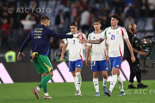 Italy Alessandro Bastoni Italy Nicolo Fagioli UEFA Nations League 2024-2025 Olimpic final match between Italy 2-2 Belgium Roma, Italy 