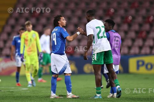 Italy U21 Emmanuel Adegboyega Eire U21 Wilfried Gnonto final match between Italy U21 1-1 Eire U21 Trieste, San Marino. 