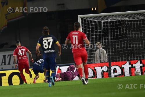 Monza Domagoj Bradaric Hellas Verona Lorenzo Montipo Marcantonio Bentegodi match between    Hellas Verona 0-3 Monza Verona, Italy Goal 0-2 