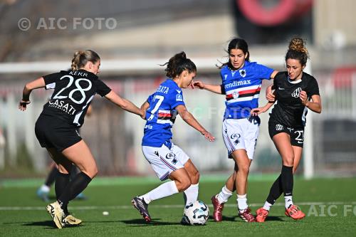 Como Women Kiara Bercelli Sampdoria Women Federica Cafferata Italian championship 2024 2025  Femminile 13°Day Sciorba match between Sampdoria Women 1-2 Como Women 