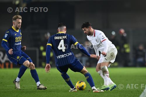 Milan Flavius Daniliuc Hellas Verona Casper Tengstedt Marcantonio Bentegodi match between    Hellas Verona 0-1 Milan Verona, Italy 