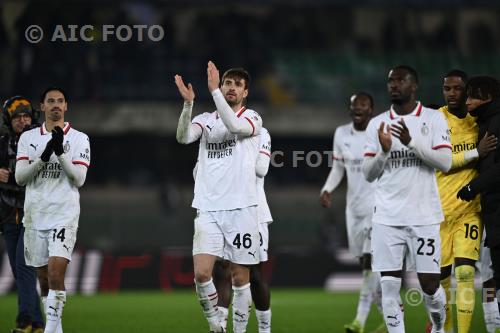 Milan Mattia Gabbia Milan Fikayo Tomori Italian championship 2024 2025 17°Day Marcantonio Bentegodi match between    Hellas Verona 0-1 Milan 