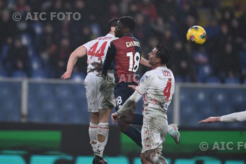 Monza Caleb Ekuban Genoa Armando Izzo Luigi Ferraris match between   Genoa 2-0 Monza Genova, Italy 