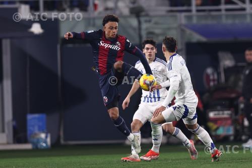 Bologna +Edoardo Goldaniga Como Alex Valle Renato Dall’Ara match between    Bologna 2-0 Como Bologna, Italy 