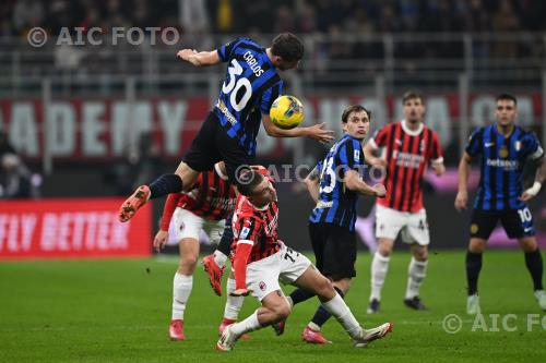 Inter Francesco Camarda Milan Nicolo Barella Giuseppe Meazza match between   Milan 1-1 Inter Milano, Italy 