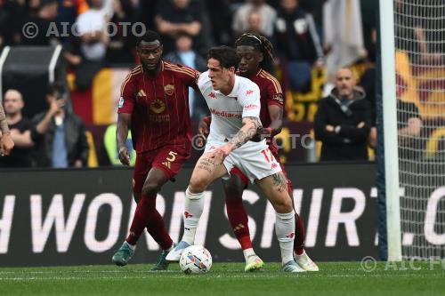 fiorentina Kouadio Kone Roma Evan N Dicka Olimpic match between   Roma 1-0 Fiorentina Roma, Italy 