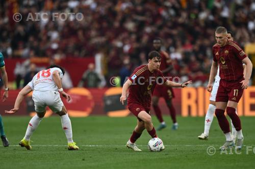 Fiorentina Niccolo Pisilli Roma Artem Dovbyk Olimpic match between   Roma 1-0 Fiorentina Roma, Italy 