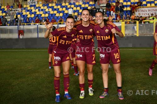 Roma Women Evelyne Viens Roma Women Alice Corelli Romeo Menti match between Roma Women 3-0 Lazio Women Castellammare di Stabia, Italy
