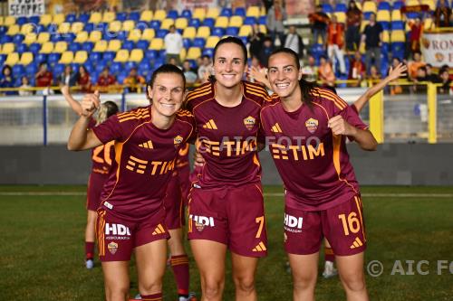 Roma Women Evelyne Viens Roma Women Alice Corelli Romeo Menti match between Roma Women 3-0 Lazio Women Castellammare di Stabia, Italy