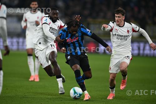Milan Ademola Lookman Atalanta Alexis Saelemaekers Gewiss match between    Atalanta 1-1 Milan Bergamo, Italy